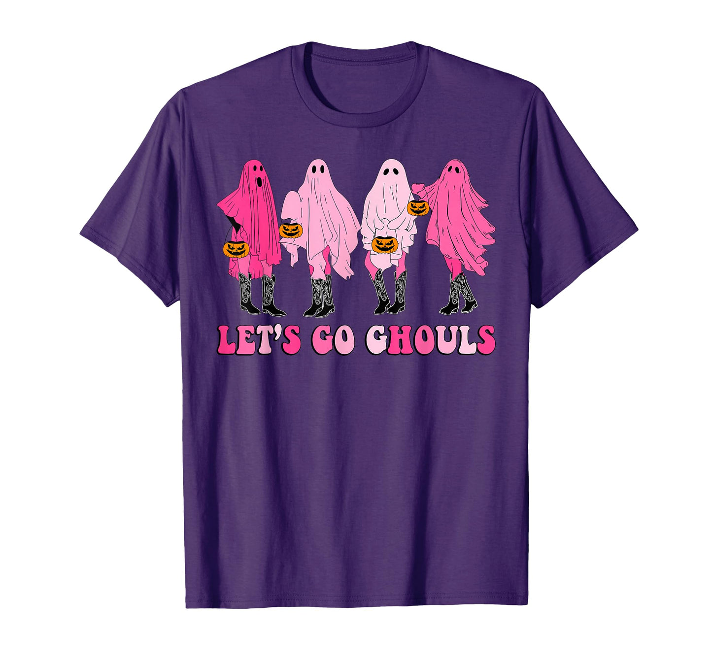Let’s Go Ghouls Groovy Trick Or Treat Ghosts Halloween T-Shirt