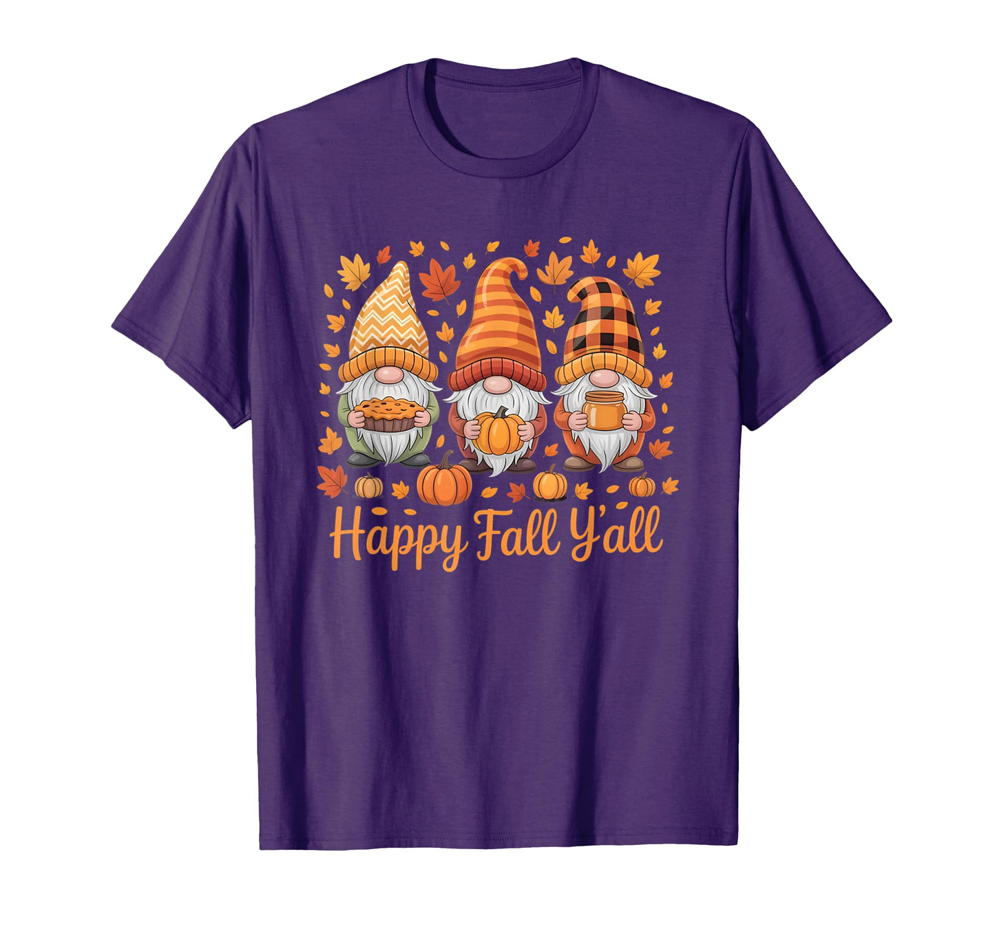 Happy Fall Y'all Gnome Pumpkin Autumn Thanksgiving Gifts T-Shirt