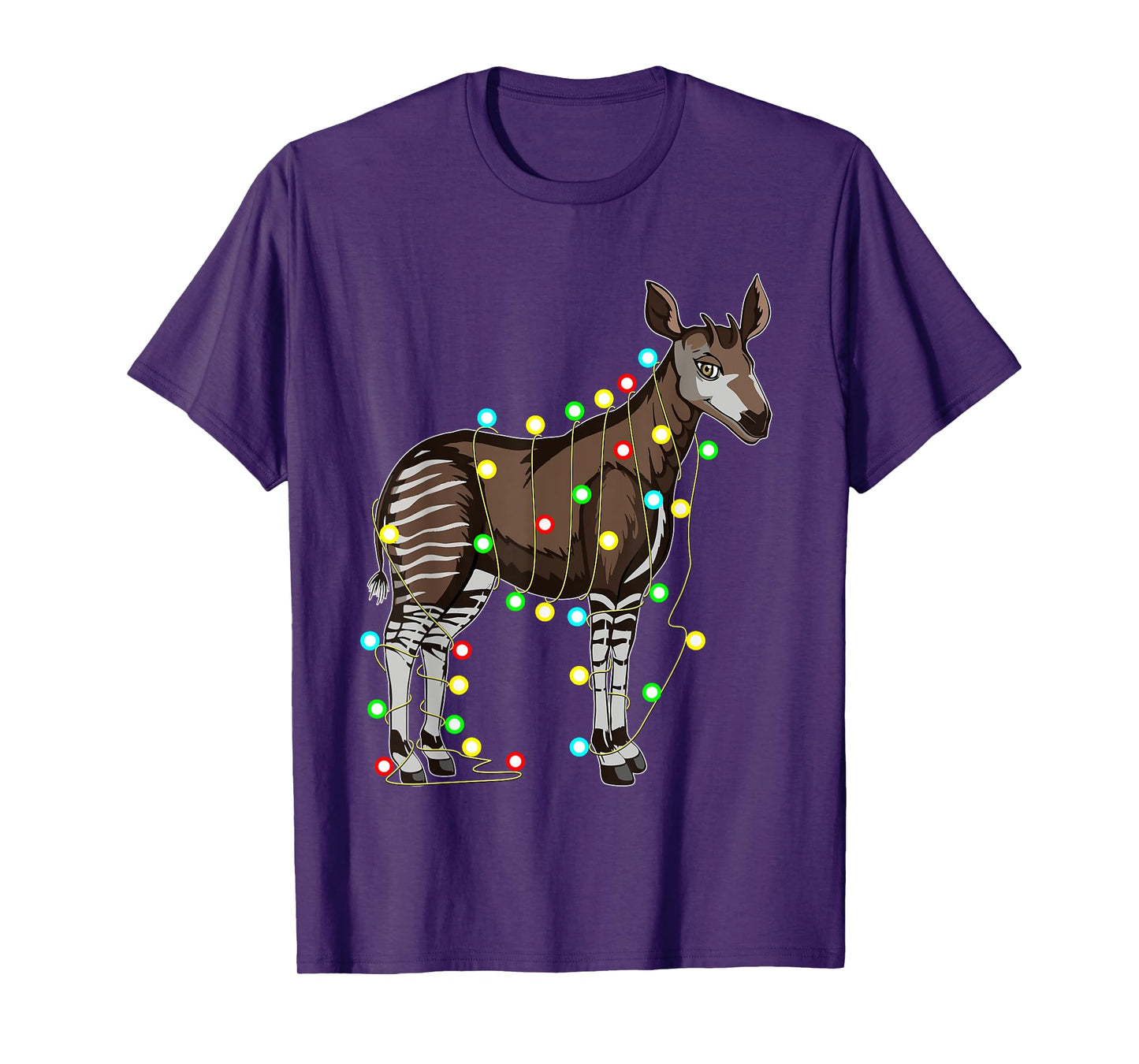 Funny Christmas Okapi Lover T-Shirt by Funny Christmas Okapi Gifts Tizy Apparel - Unisex-Adults and Kids - Black - Short Sleeve - Size Small
