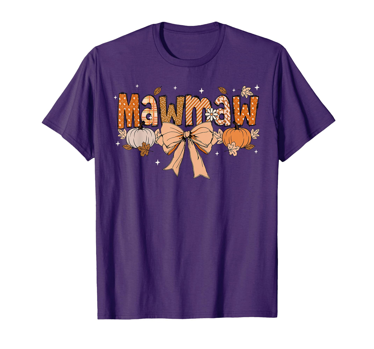 Mawmaw Pumpkin Fall Coquette Bow Thanksgiving Mom Women T-Shirt