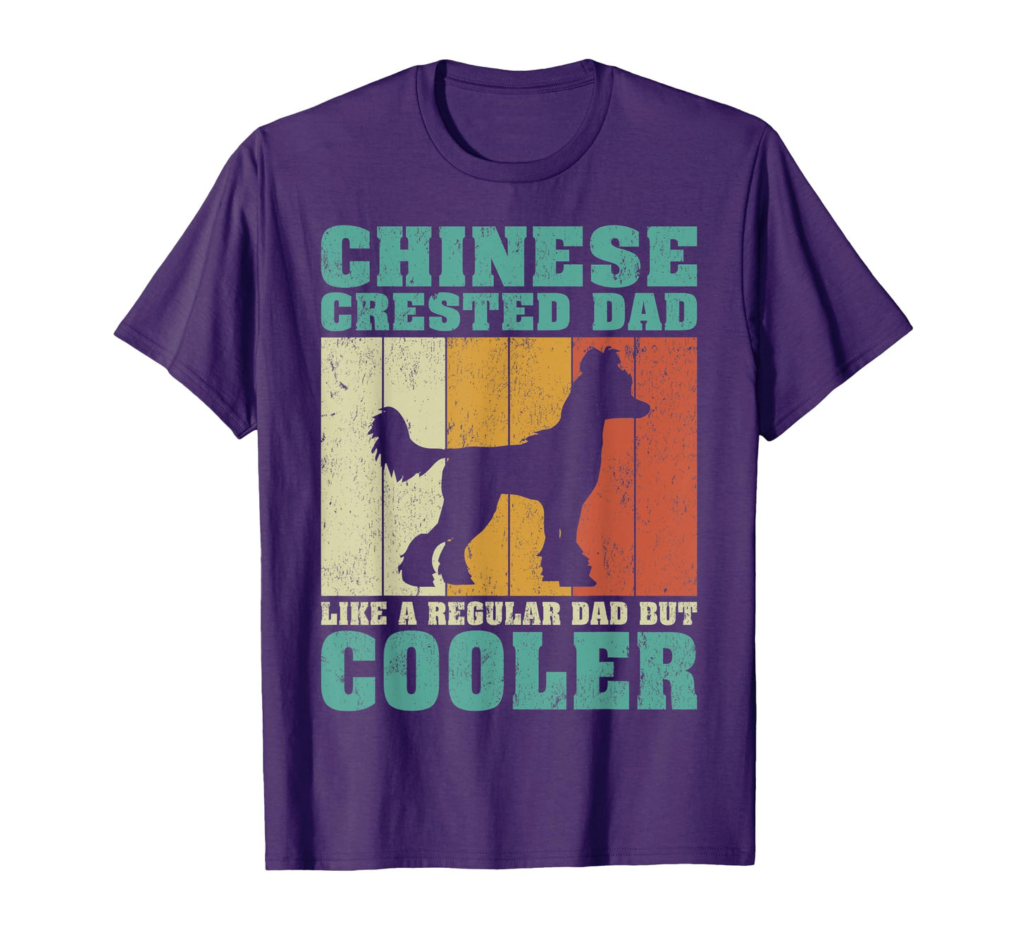 Mens Vintage Chinese Crested Dad Like A Regular Dad Father's Day T-Shirt