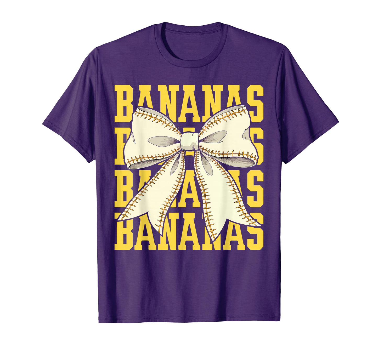 Retro Bananas Last Name Coquette Bow Men Women Kids T-Shirt