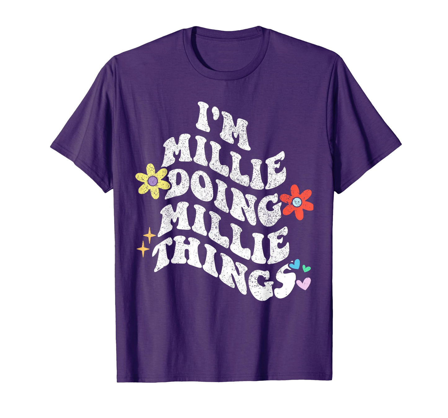 Retro Groovy Im MILLIE Doing MILLIE Things Funny Mother's T-Shirt