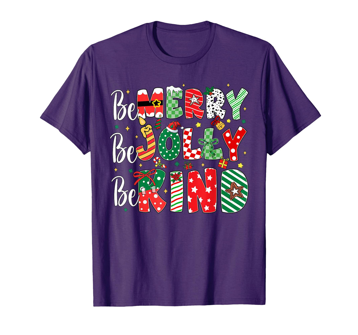 Be Merry Be Jolly Be Kind Merry Christmas Teacher Xmas PJs T-Shirt
