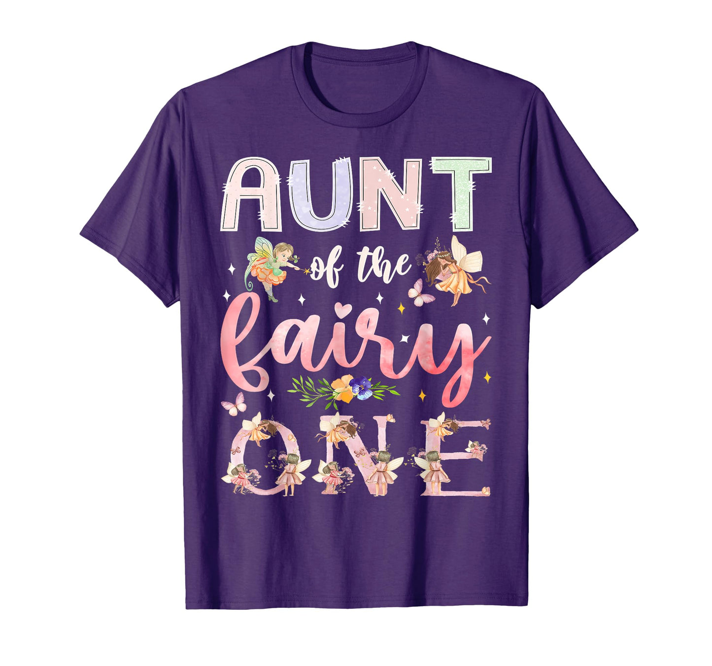 Aunt Of The Fairy One 1St Birthday Girl Family Matching T-Shirt