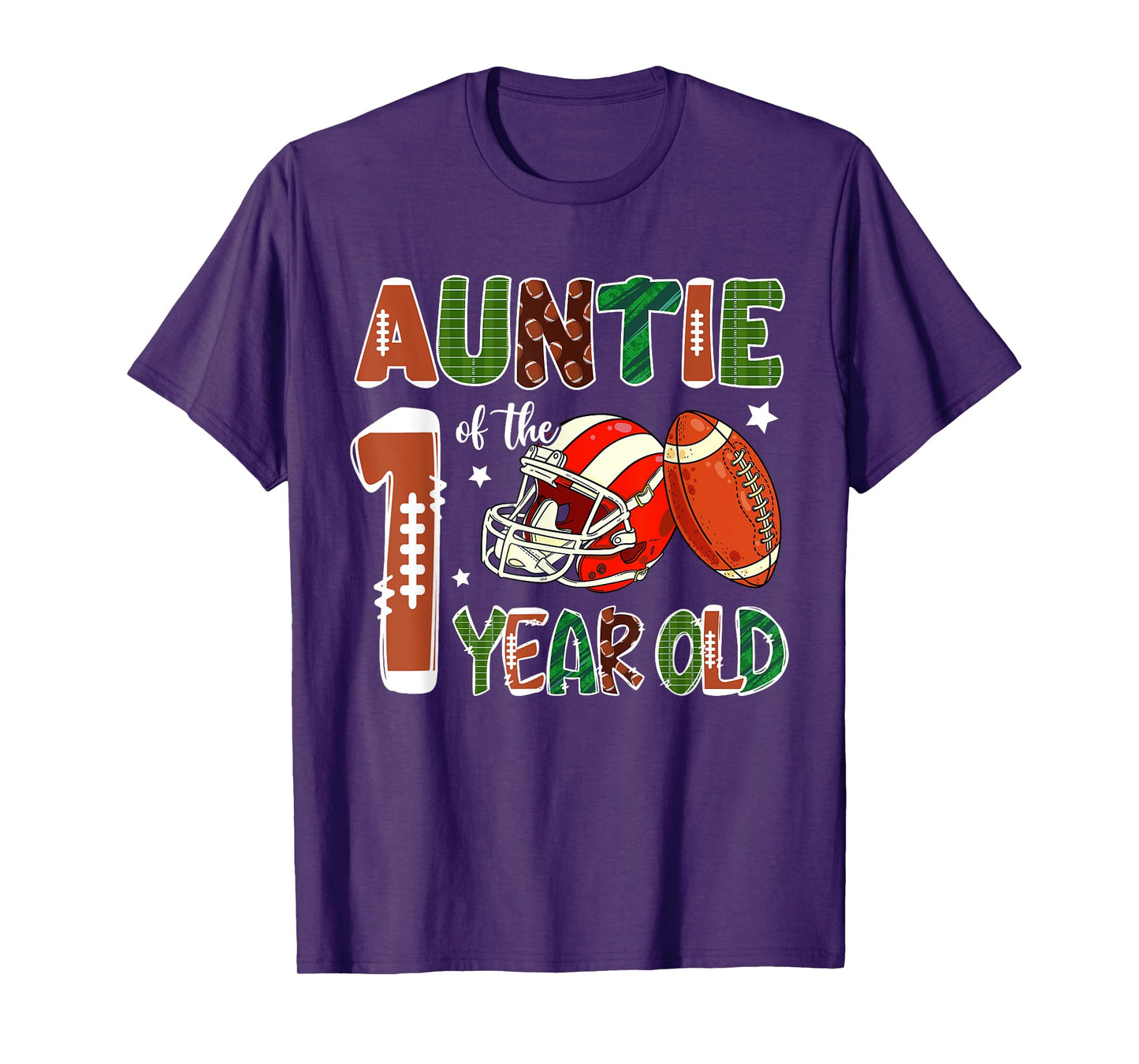 Auntie Of The 1 Year Old Football Themed 1st Birthday Party T-Shirt