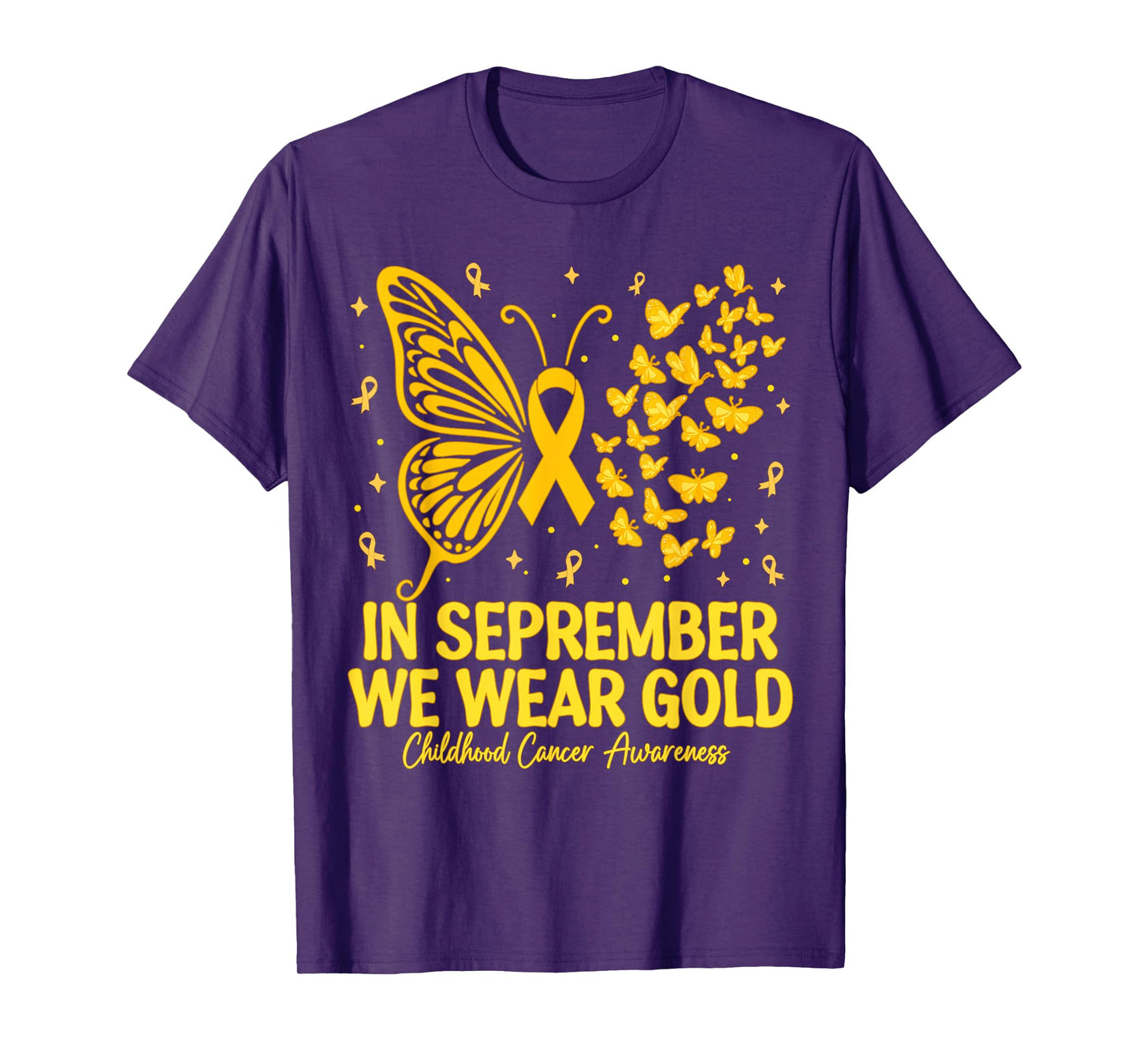 in September We Wear Gold Childhood Cancer Awareness Kids T-Shirt