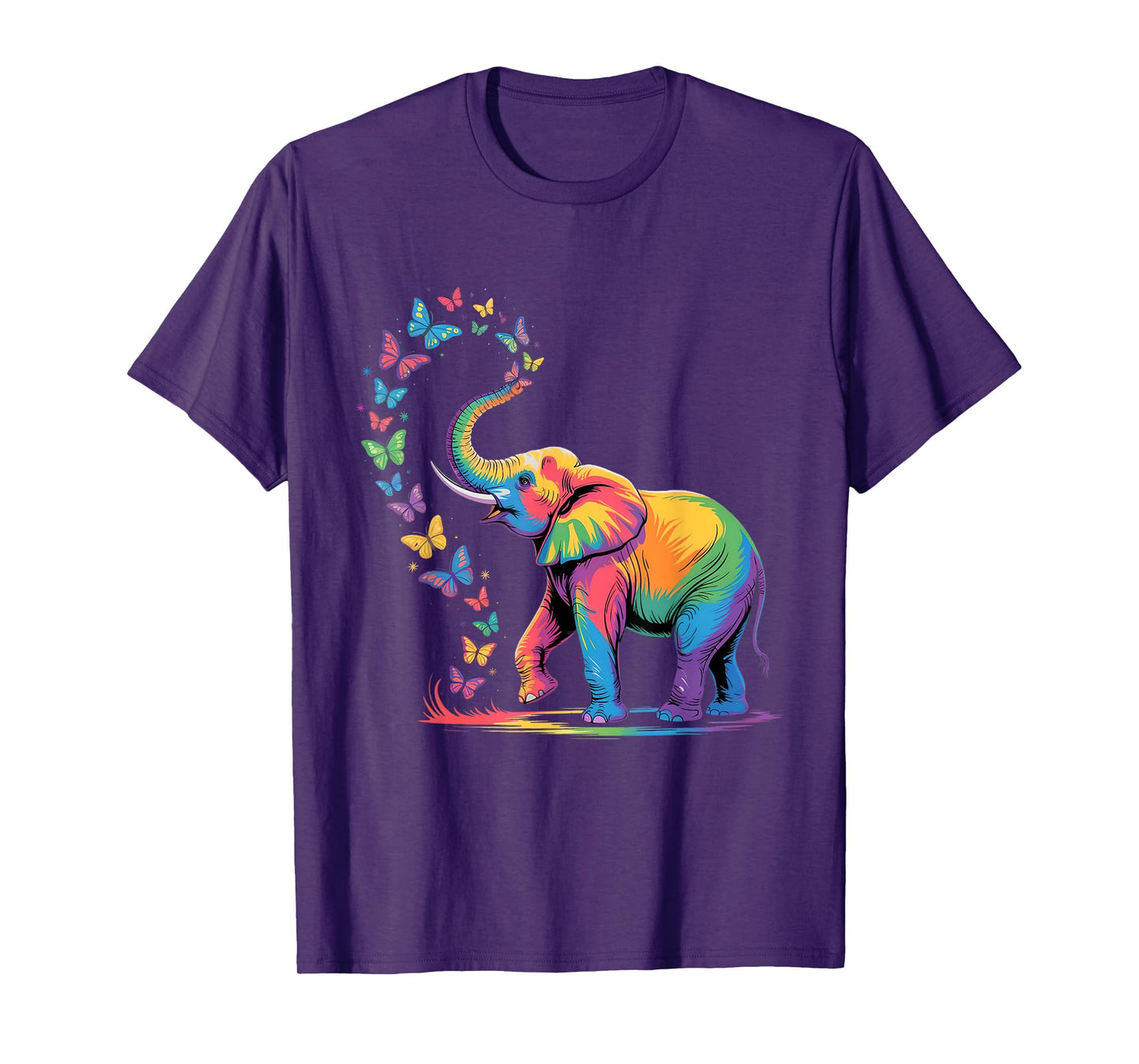 Elephant Spraying Butterflies women Funny Animal Lover T-Shirt