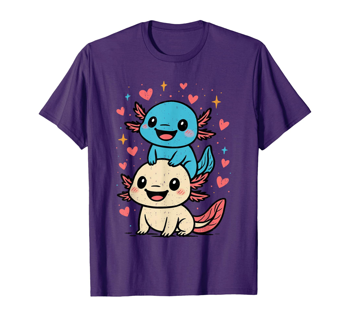 Axolotls Cute Animals Kawaii Anime Funny Axolotl Lovers T-Shirt