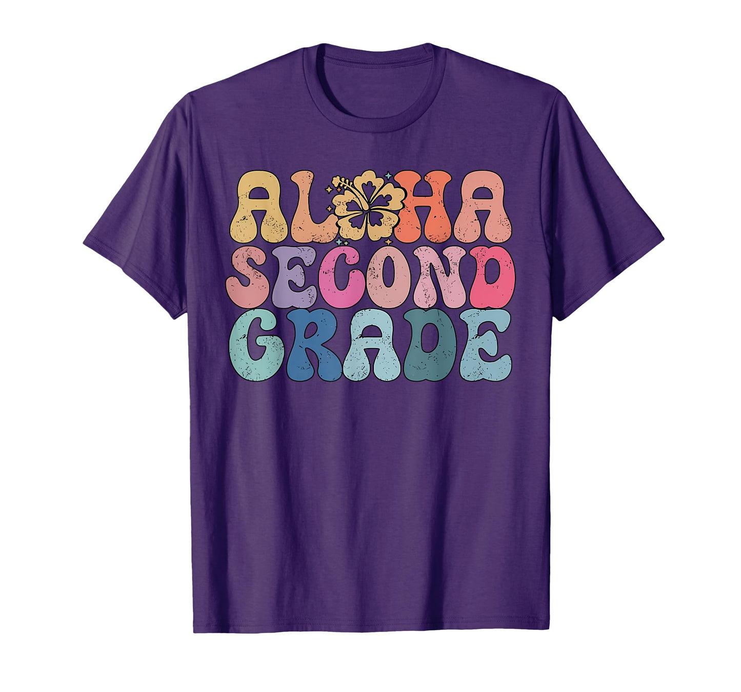 Retro Aloha Second Grade Teacher Life Summer Beach Vacation T-Shirt