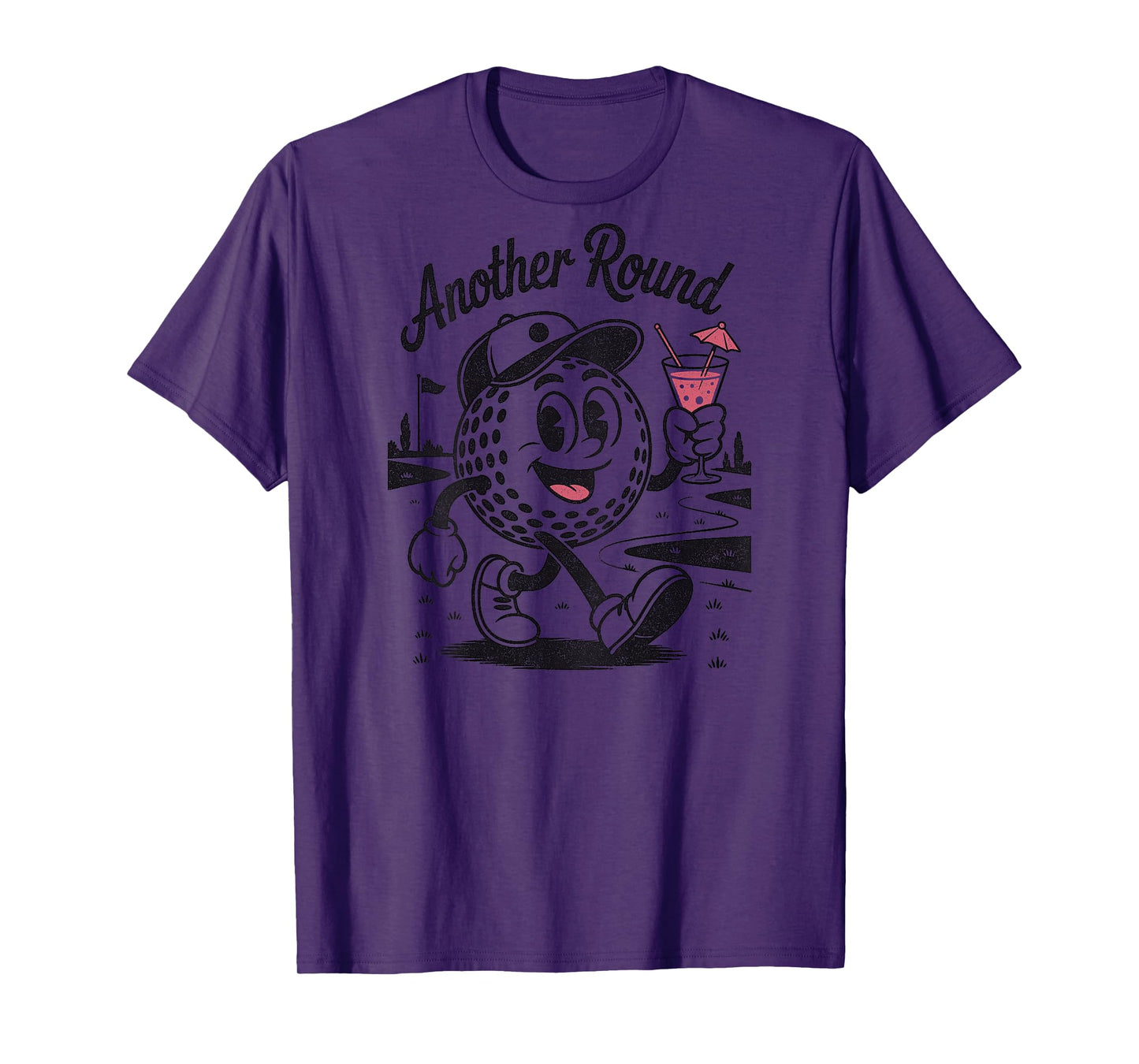 Another Round - Funny Retro Golf Drinking Men Woman T-Shirt