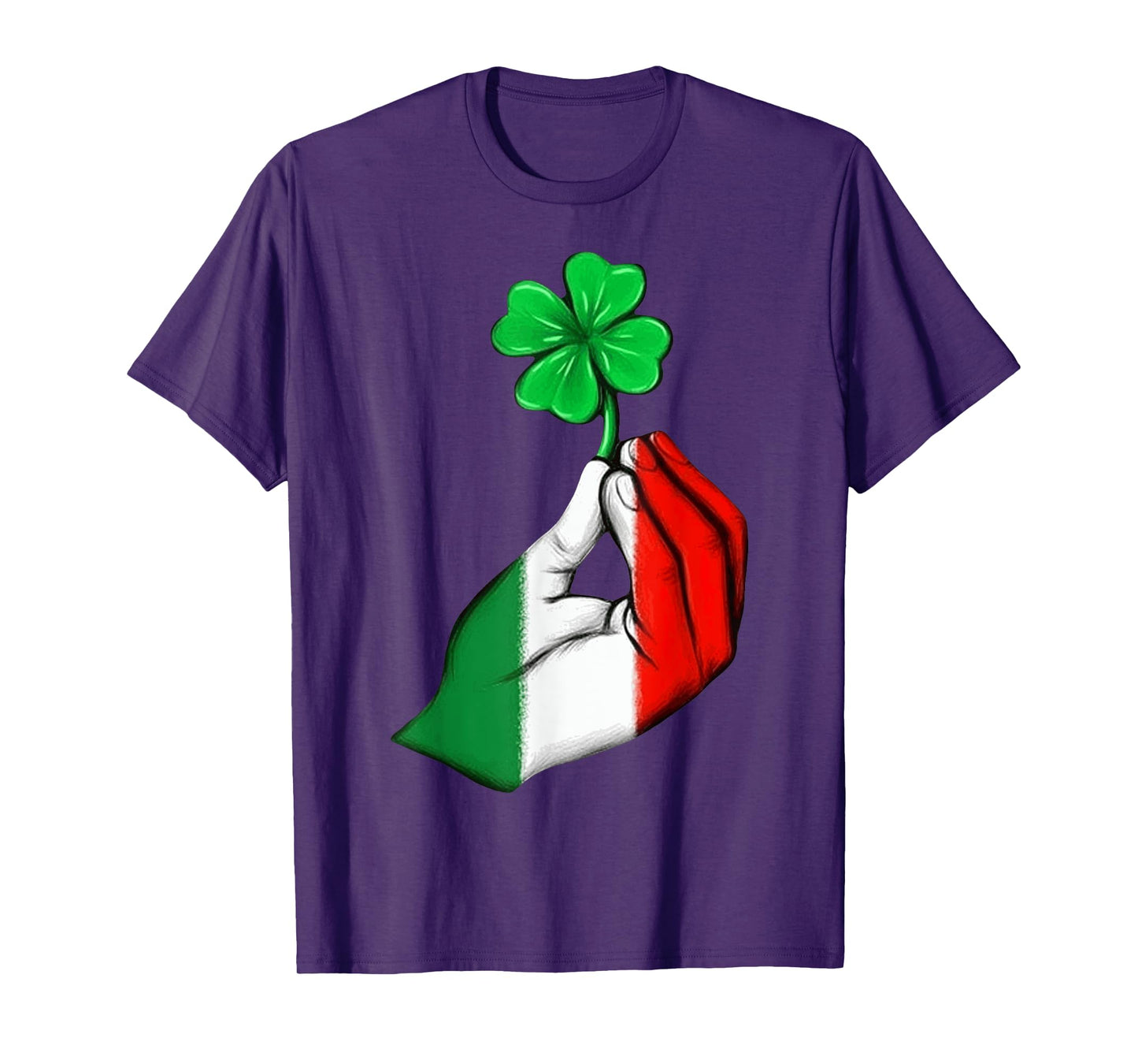 Pinched Hand Clover Italian Flag St. Patrick'S Day Shamrock T-Shirt