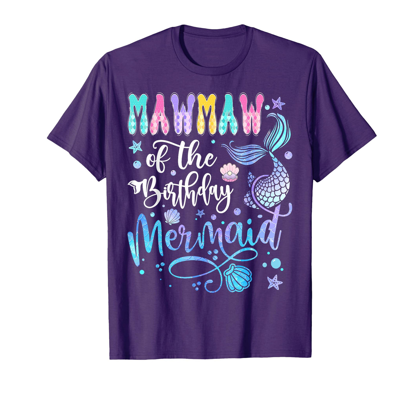 Mawmaw Of The Birthday Mermaid Bday Girl Party T-Shirt