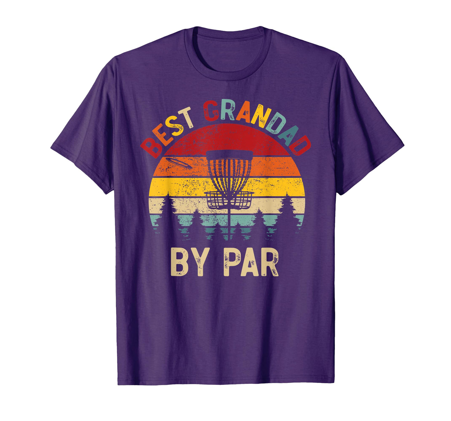 Mens Best Grandad By Par Vintage Disc Golf Father's Day T-Shirt