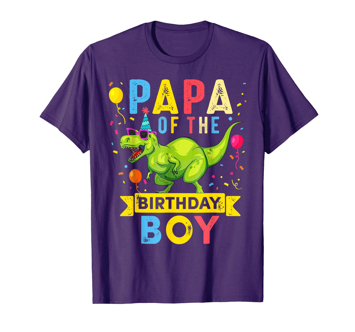Papa of the Birthday Boy T-Rex Dinosaur Birthday Family T-Shirt
