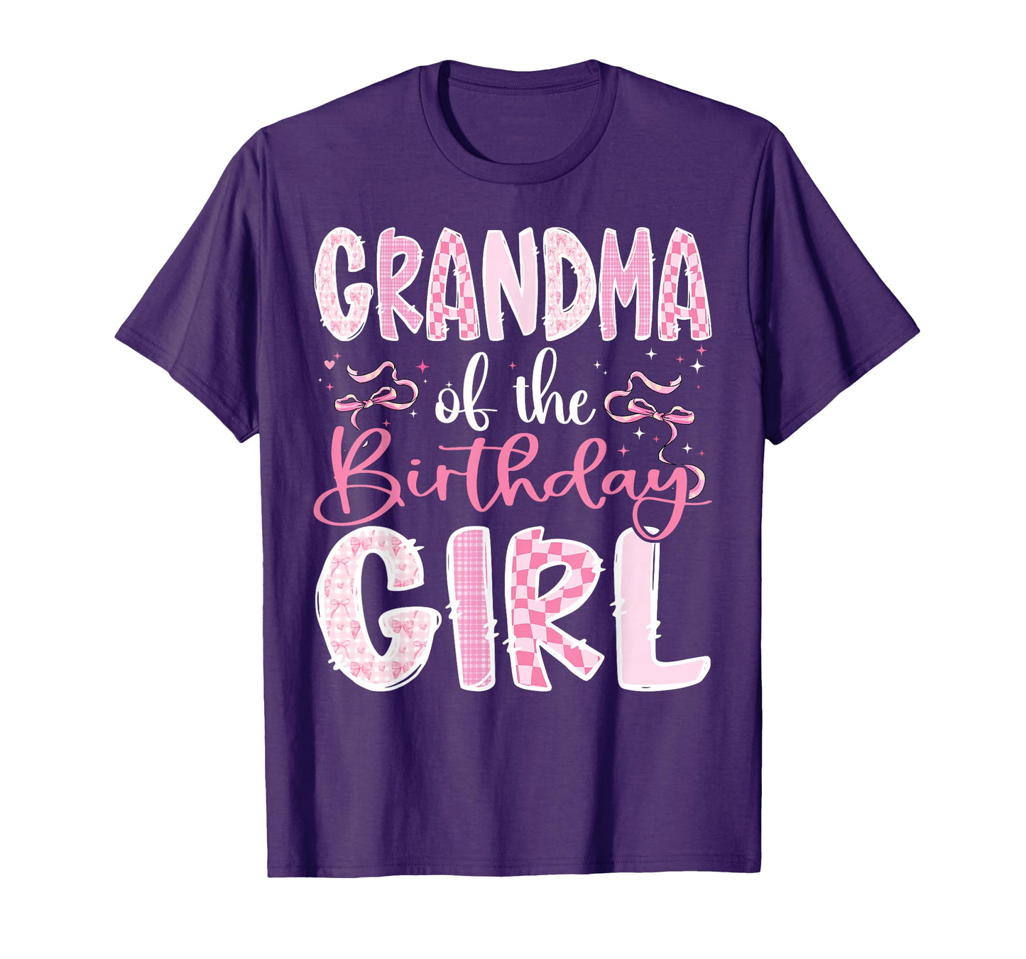 Grandma of The Birthday Girl Pink Coquette Bow Family T-Shirt