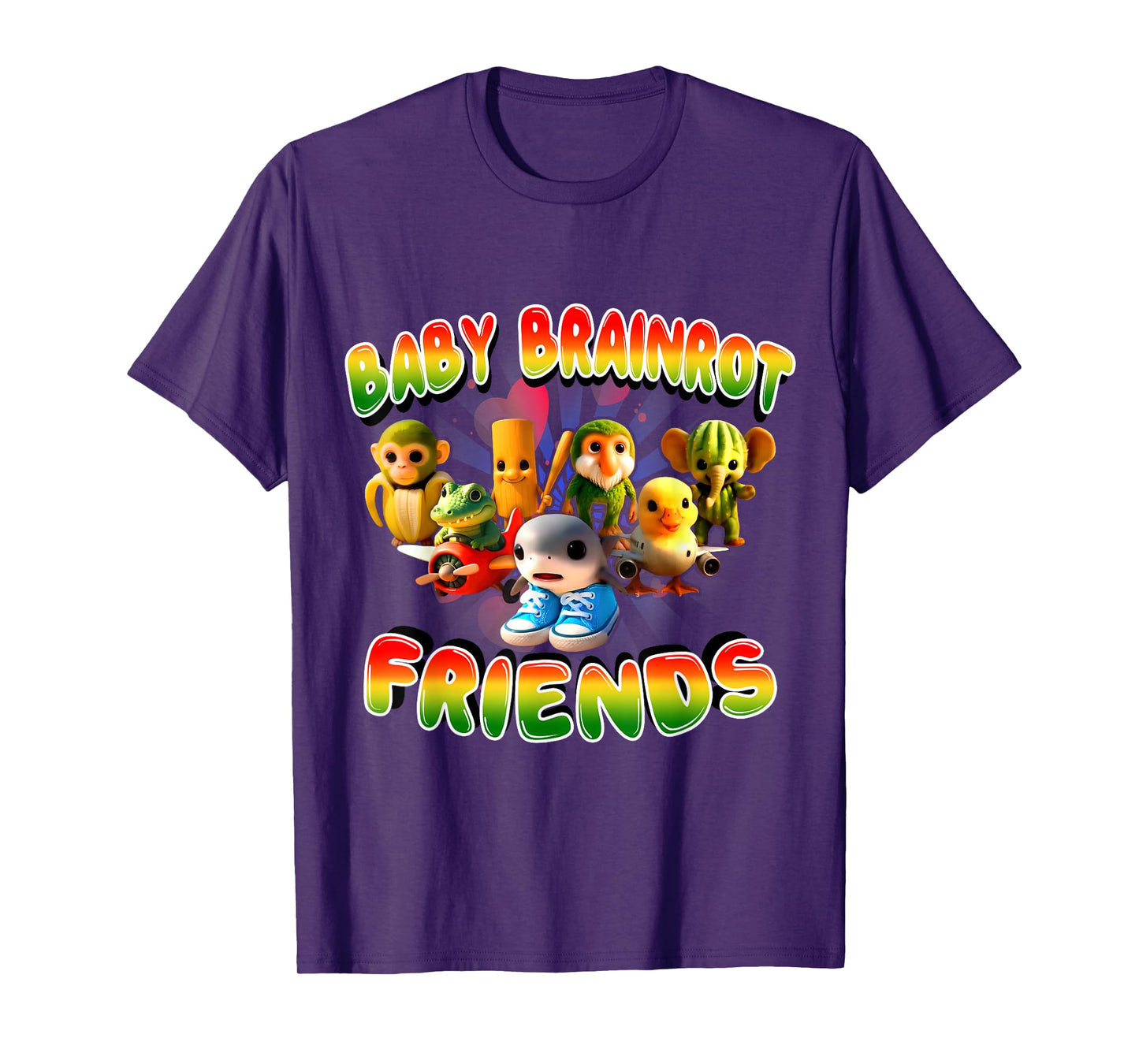 All Baby Brainrot Italian Meme Cute Friends For Kids Youth T-Shirt