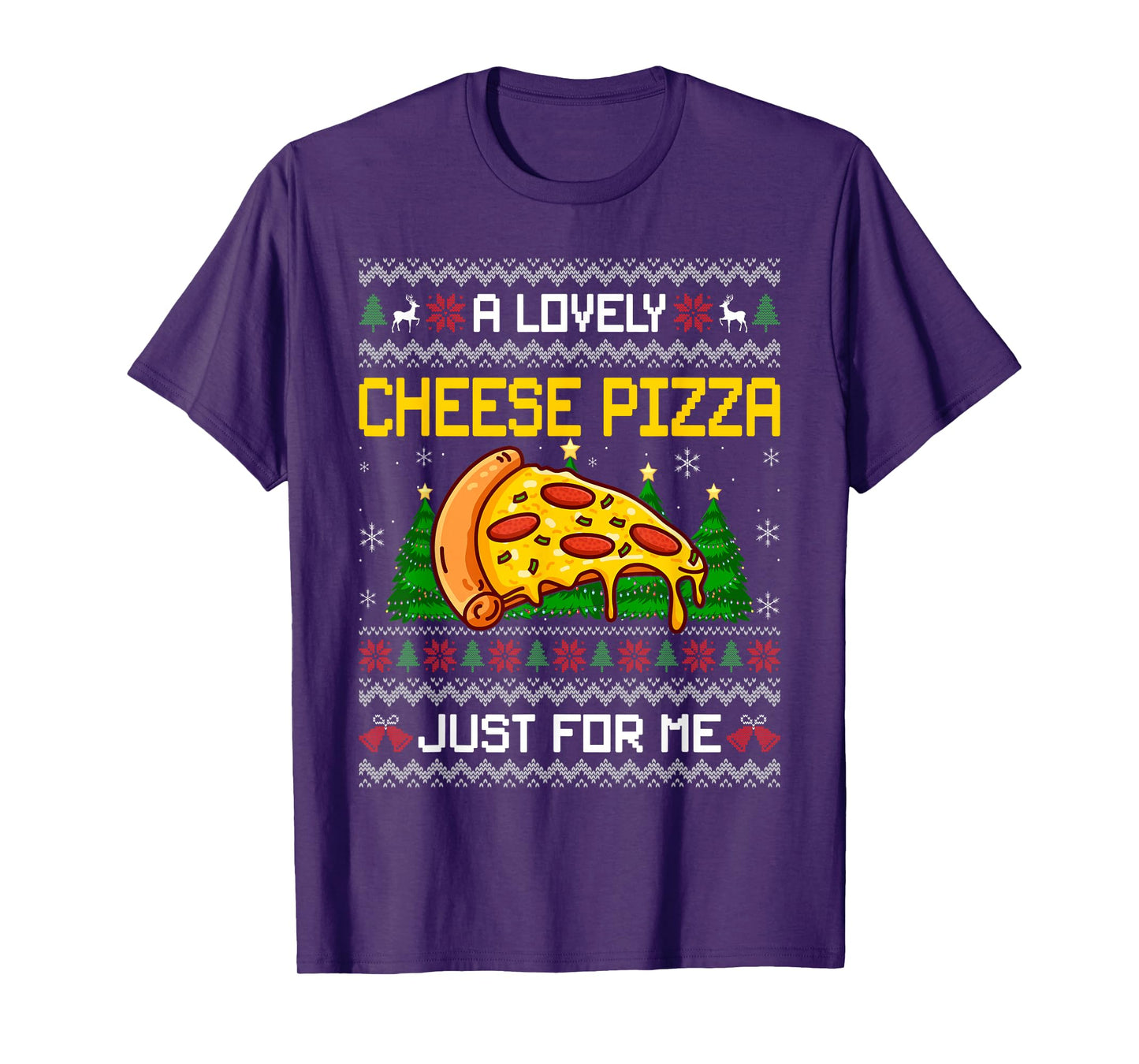Lovely Cheese Pizza Christmas Funny Kevin Xmas Ugly Sweater T-Shirt