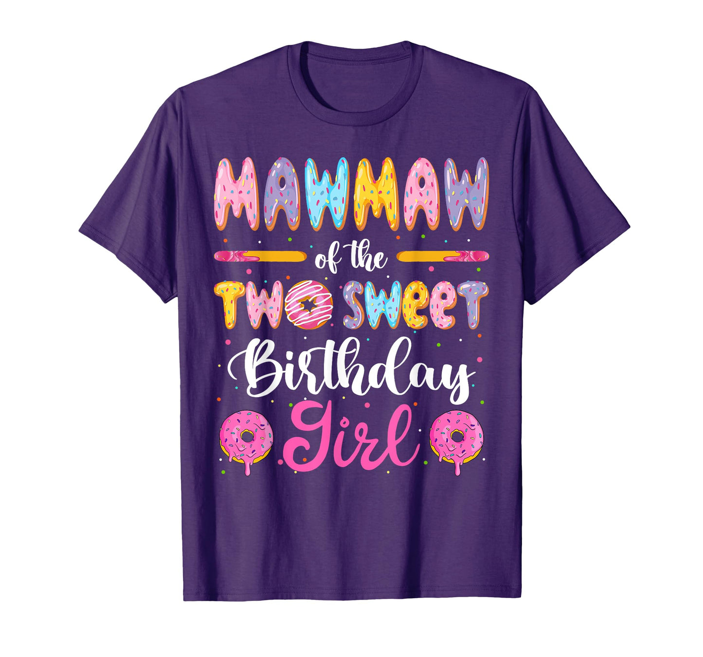 Mawmaw Of The Two Sweet Birthday Girl Donut 2Nd Birthday T-Shirt
