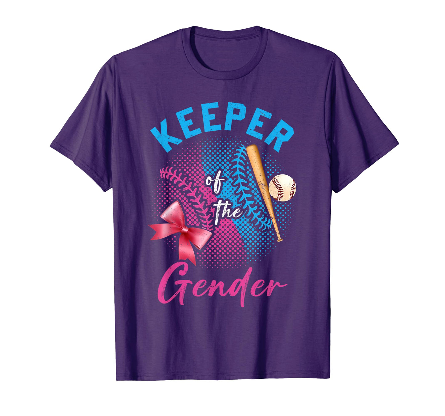Keeper Of The Gender Baseball or Bows Gender Reveal Party T-Shirt