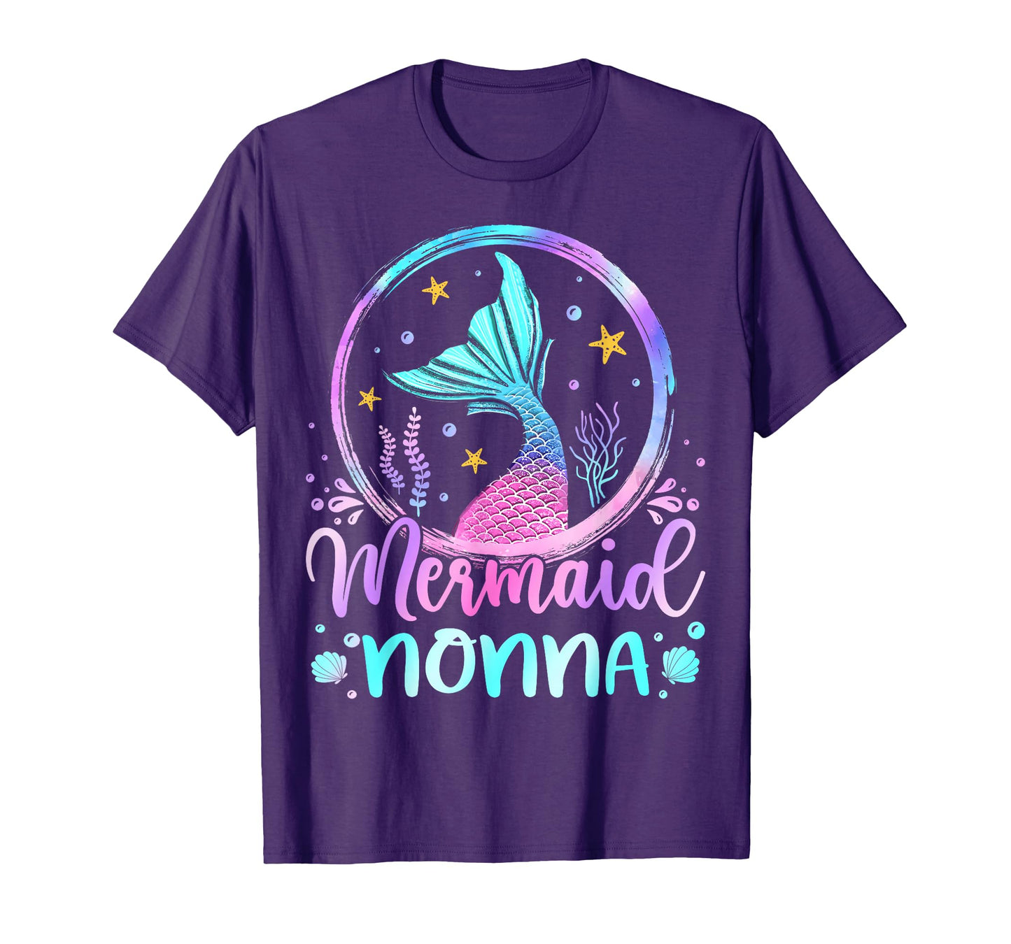 Mermaid Nonna Cute Mermaid Birthday Family Matching T-Shirt
