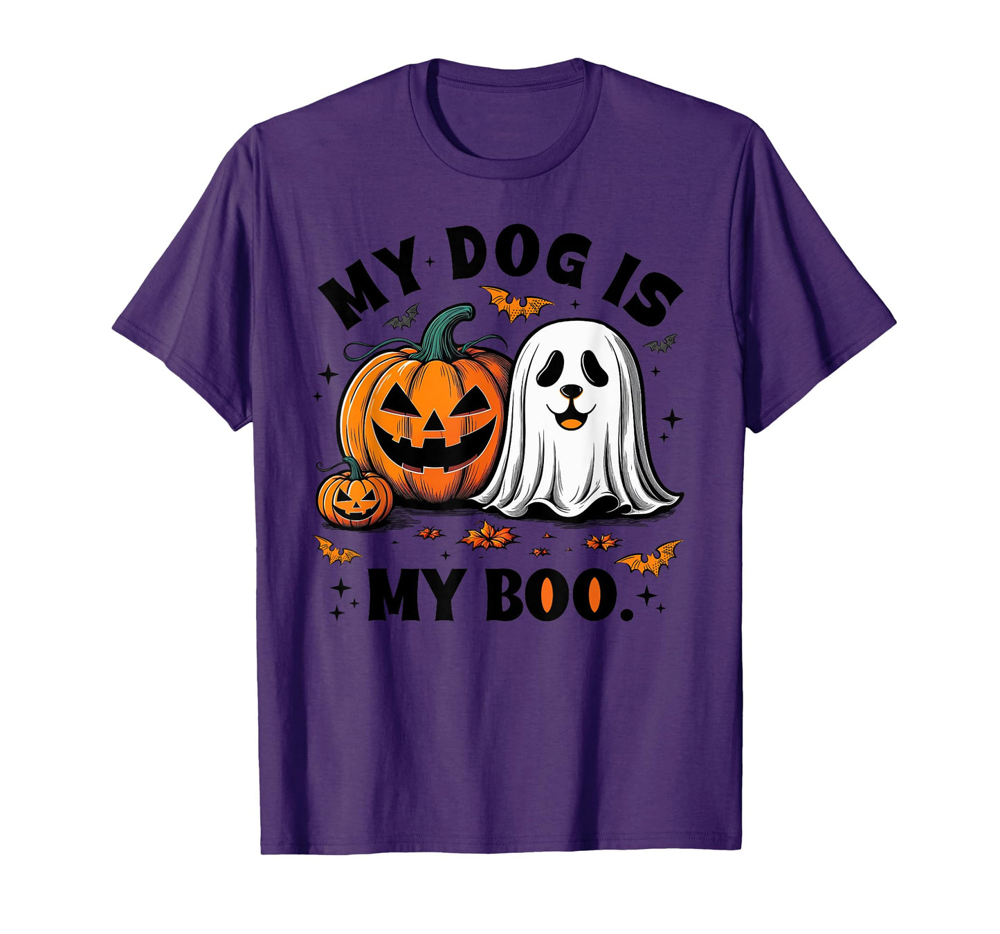 My Dog Is My Boo Spooky Season Ghost Halloween Groovy T-Shirt