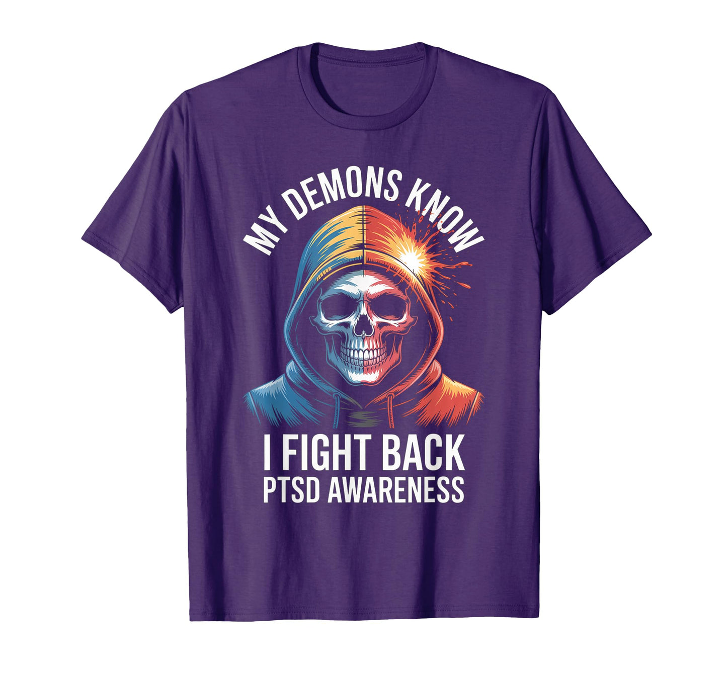 Reaper PTSD My Demons Know I Fight Mental Health Awareness T-Shirt