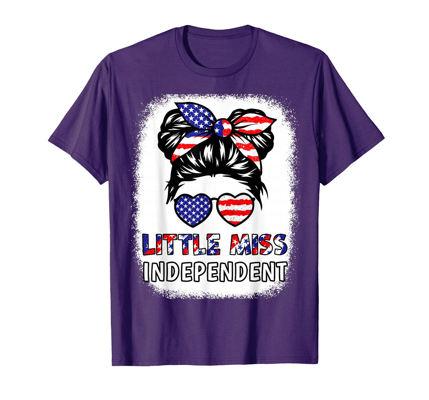 Little Miss Independent Girl American Flag Patriotic Toddler T-Shirt
