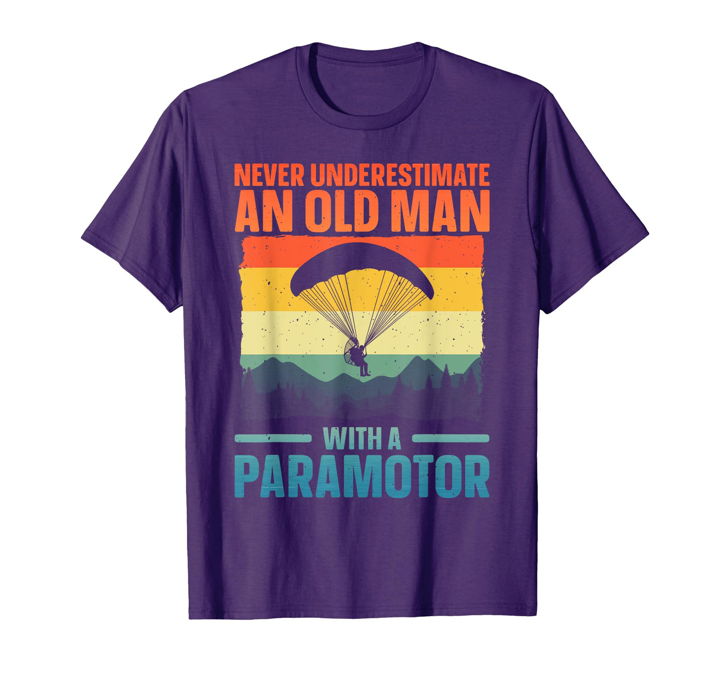 Cool Paramotor Art For Men Grandpa Paragliding Paramotoring T-Shirt