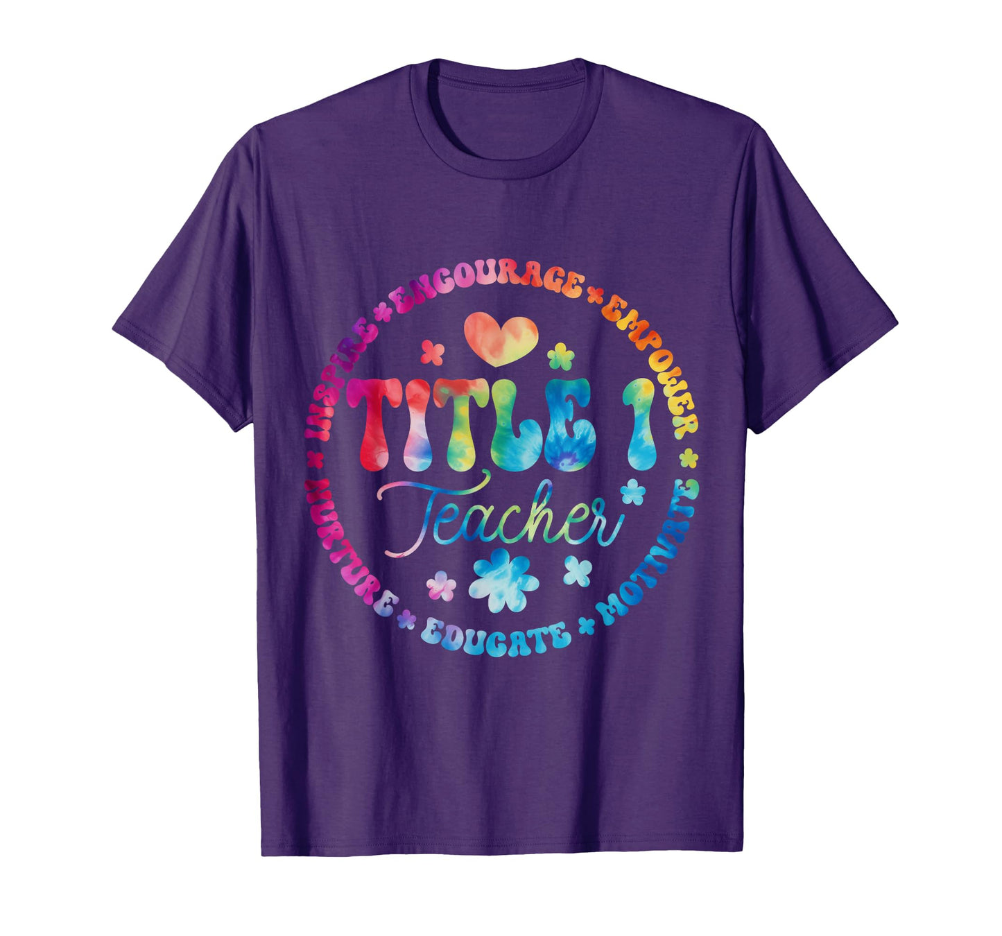 Groovy Title 1 teacher squad cute title 1 Reading T-Shirt