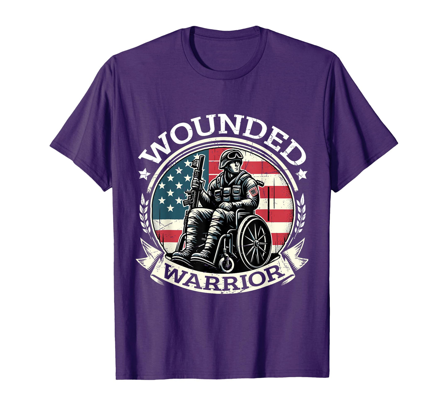 Wounded Warrior American Hero Veteran Military Support T-Shirt