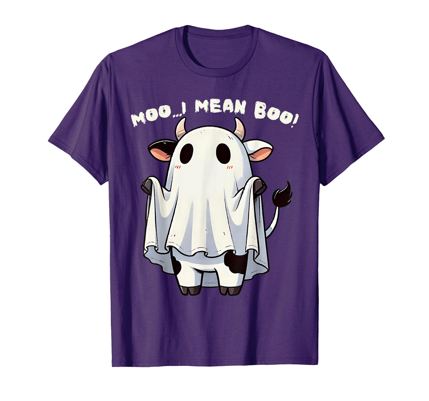 Moo I Mean Boo Funny Cow Ghost Halloween Costume T-Shirt