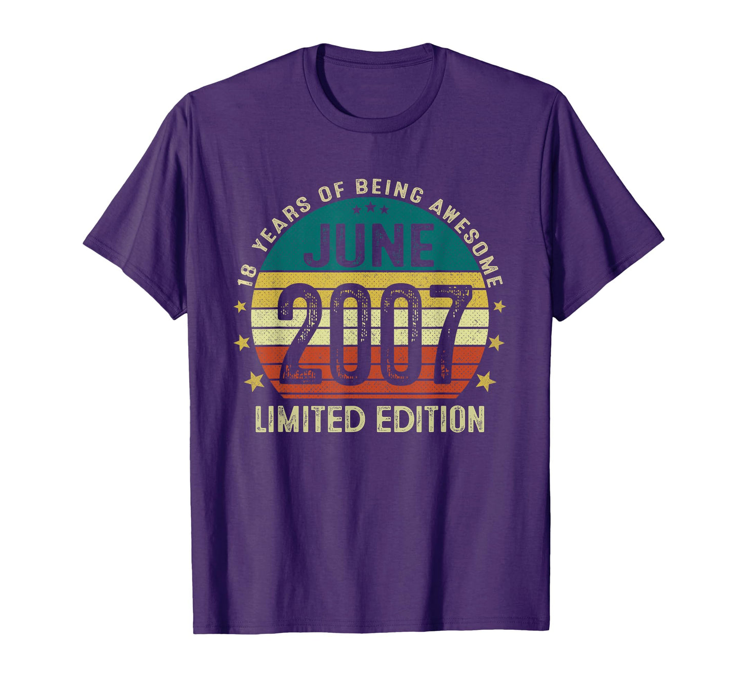 18 Year Old Gifts 18 Birthday June 2007 Limited Edition T-Shirt