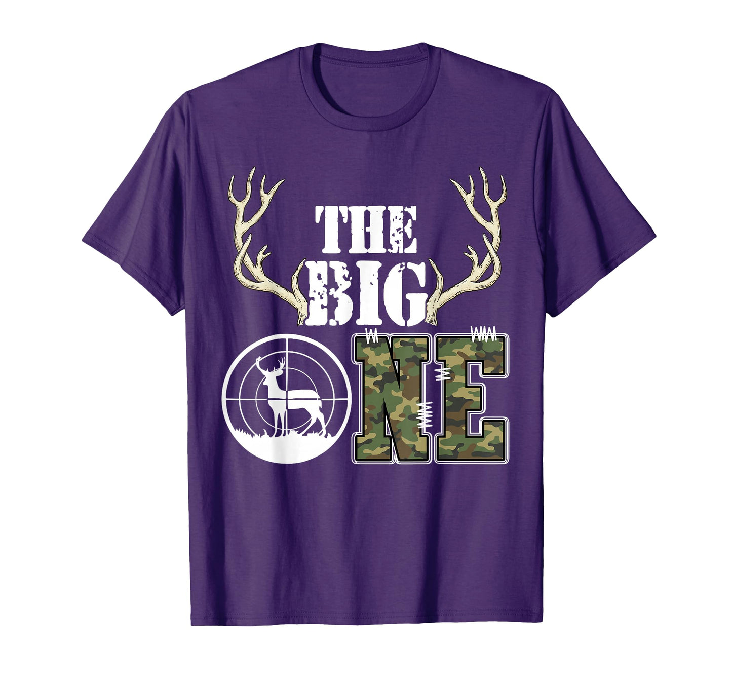 The Big One Birthday Boy Deer Hunter Camouflage 1st Birthday T-Shirt