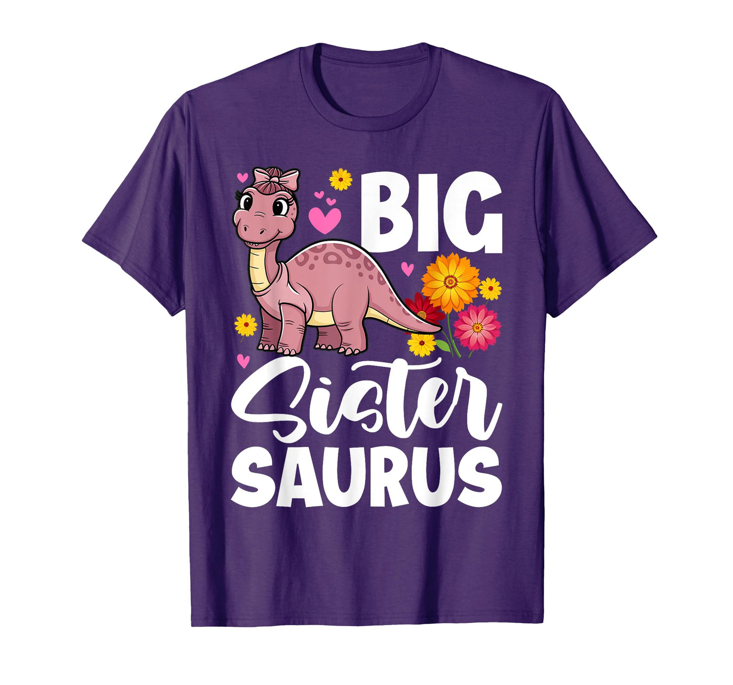 Big Sister Saurus Dinosaurs Girl Funny Cute Dinos T-Shirt