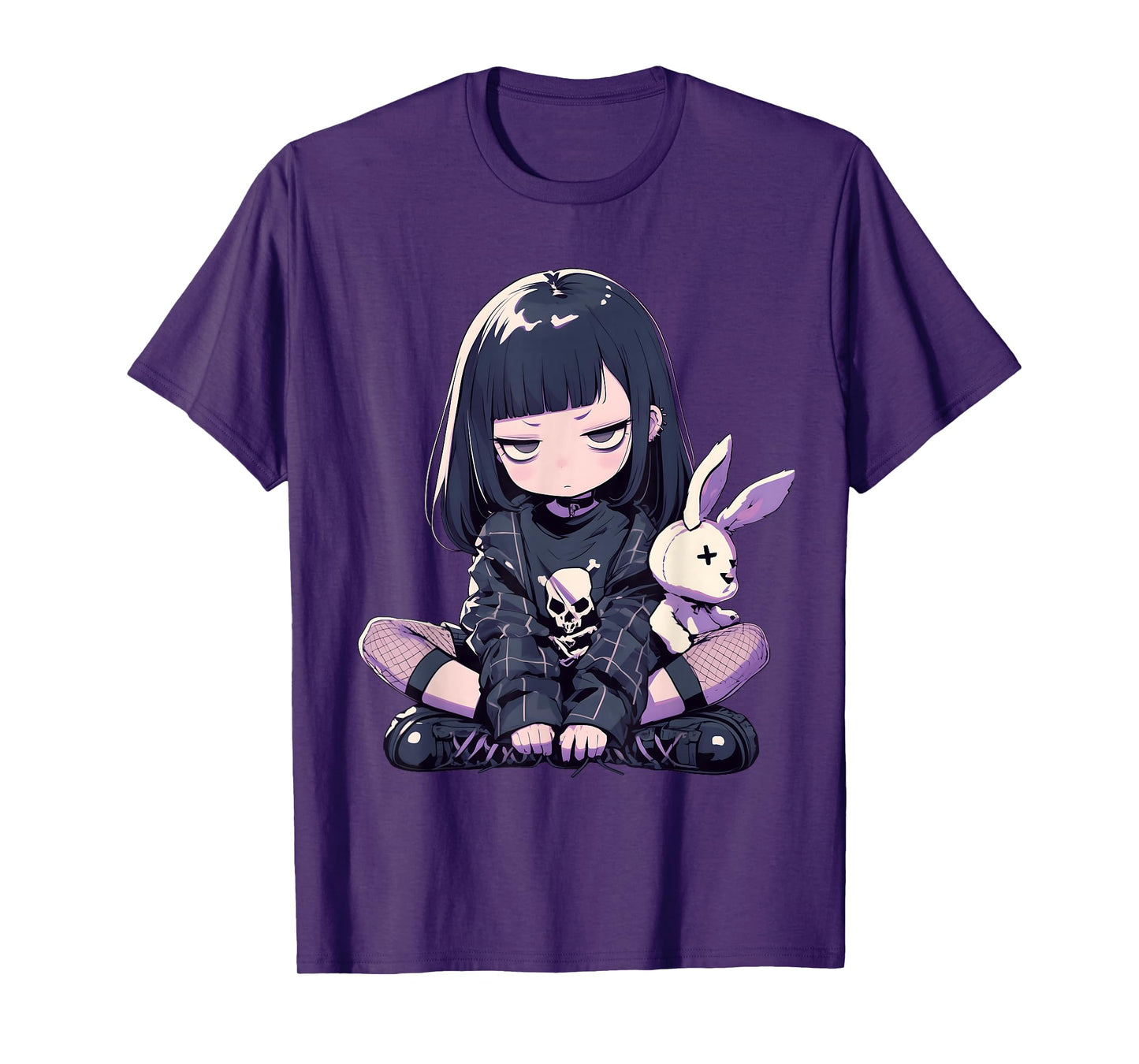 Grunge Goth Bunny Anime Girl Cute E-Girl Gothic Outfit T-Shirt