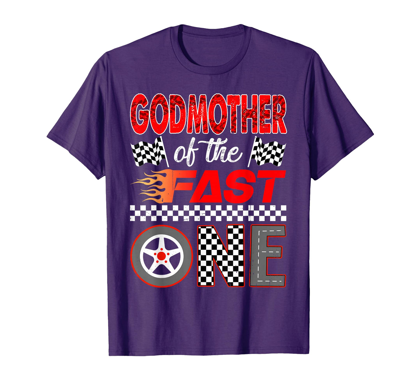 Godmother of The Fast One First Birthday Racing Car Family T-Shirt