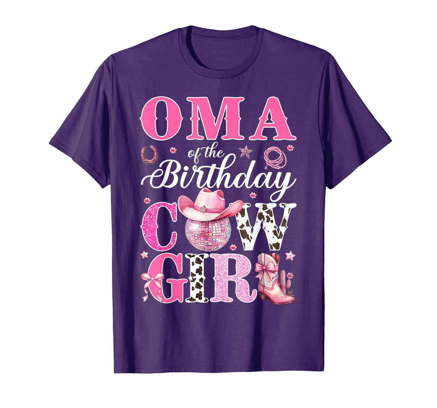 Cute Oma Of The Birthday CowGirl Rodeo Western Bday Party T-Shirt