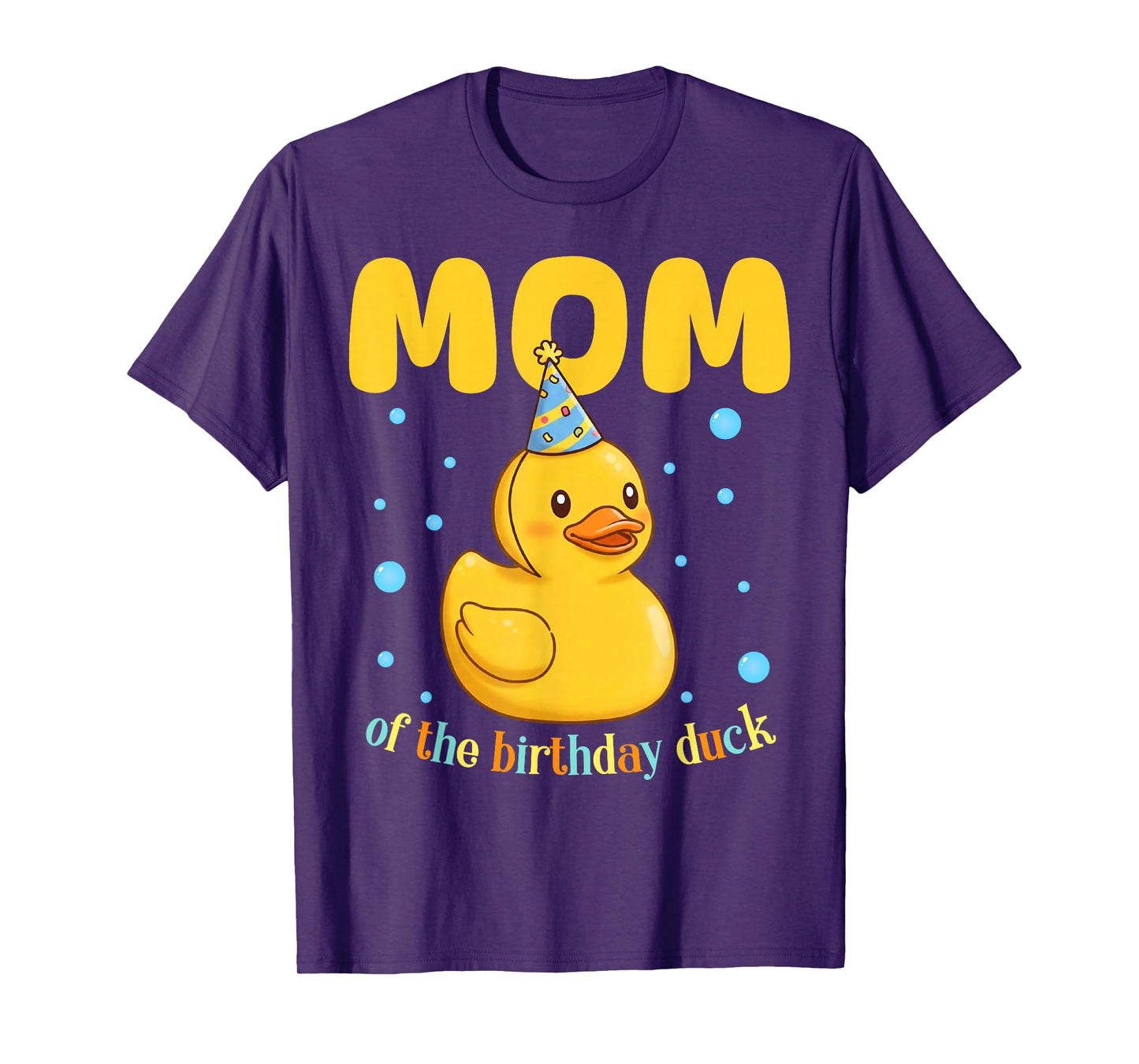 Mom Of The Birthday Duck Rubber Duck Kids Family Matching T-Shirt