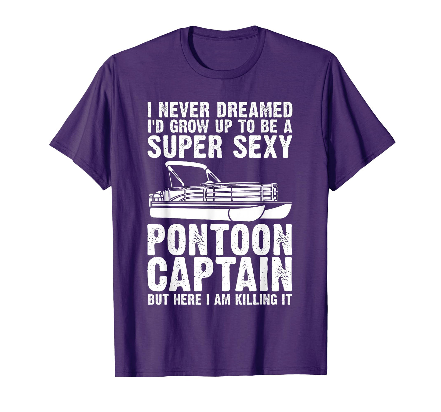 Funny Pontoon Captain Art For Men Wopen Pontoon Boat Captain T-Shirt