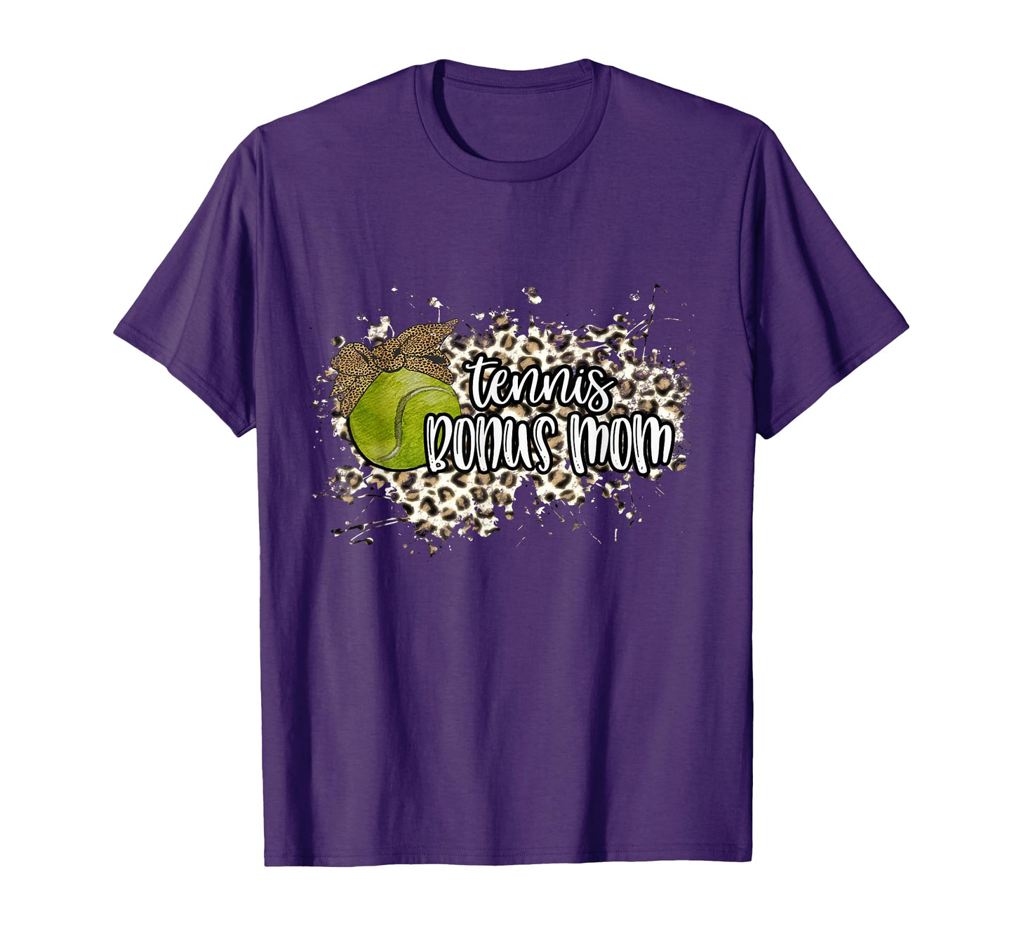 Tennis BONUS MOM Tennis Ball Graphic Shirt Leopard Bandana T-Shirt