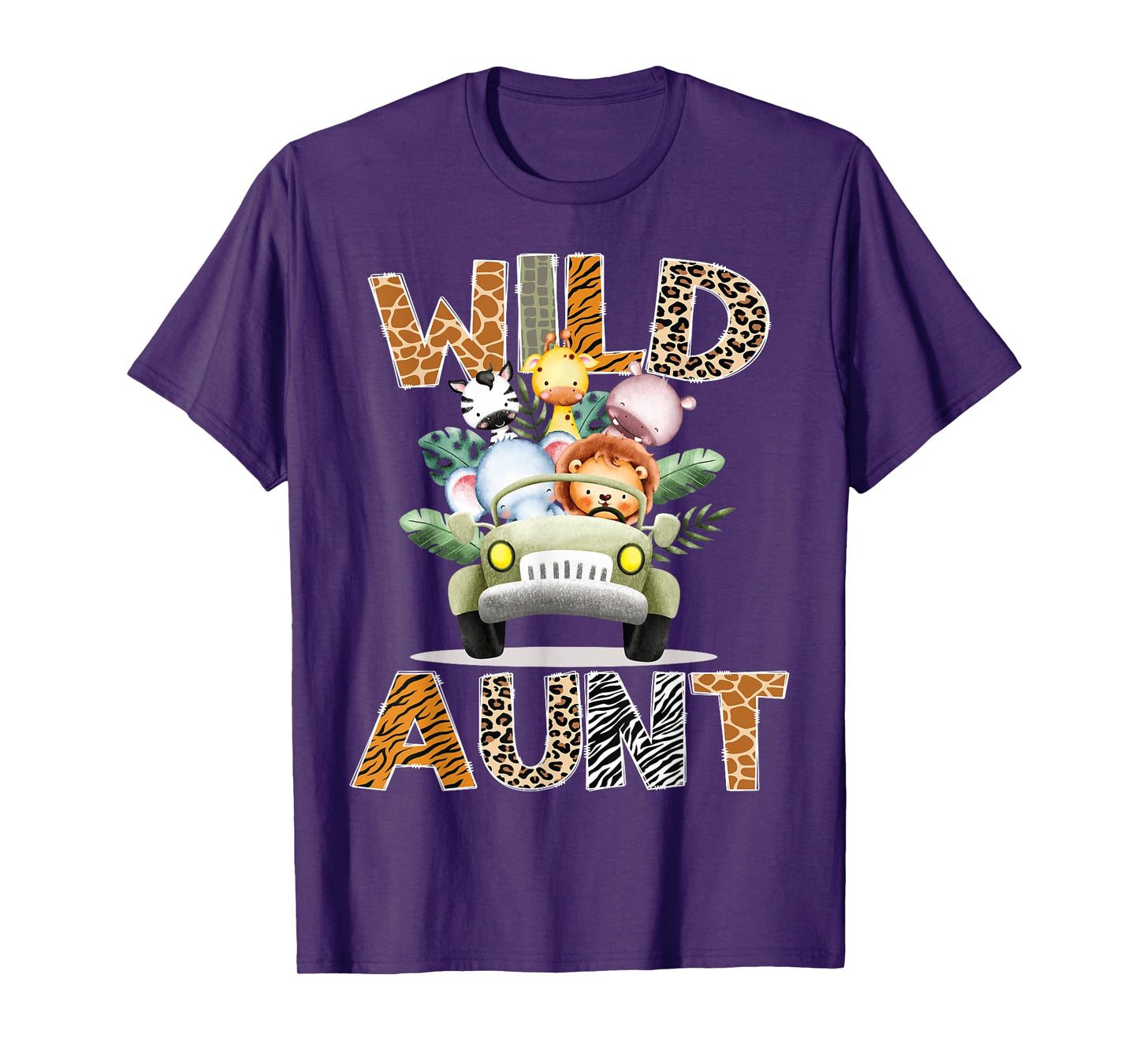 Wild Aunt Safari Jungle Animals 1st Birthday Truck T-Shirt