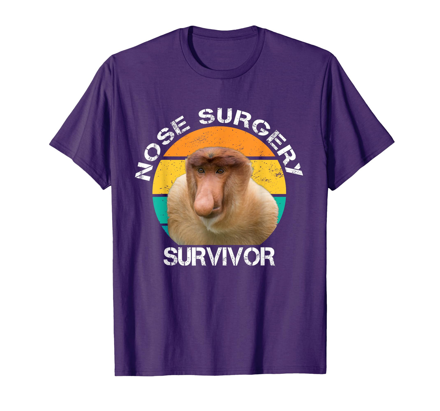 Funny Broken Nose Surgery Recovery Survivor Proboscis Monkey T-Shirt