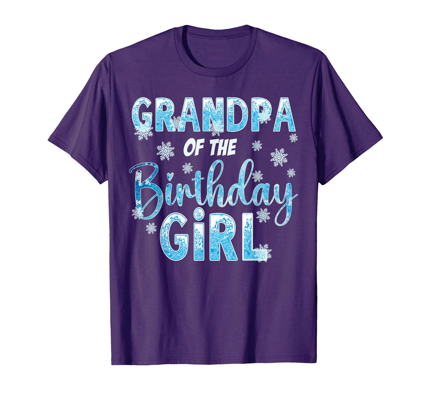 Grandpa Of The Birthday Girl Snowflakes Themed Matching T-Shirt