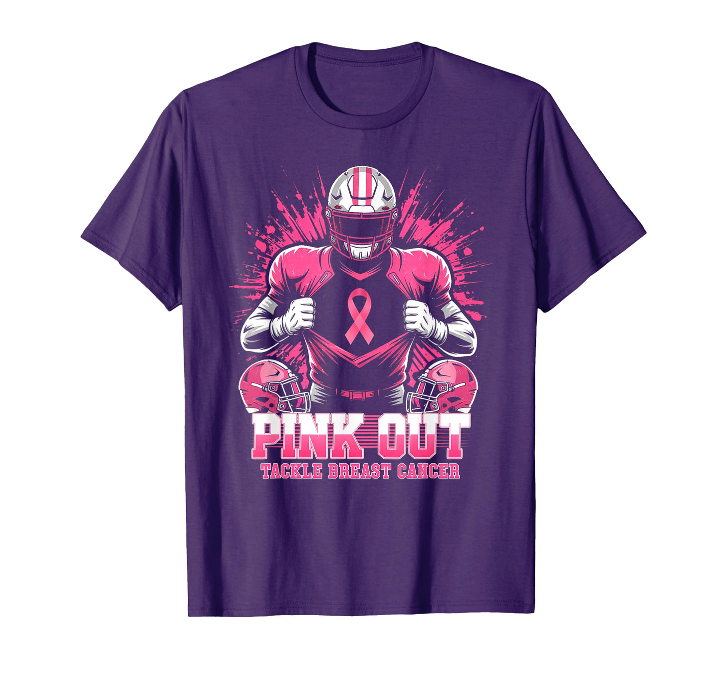 Pink Out Tackle Breast Cancer Awareness American Football T-Shirt