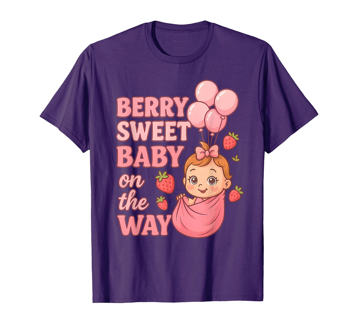 Berry Sweet Baby on the Way Cute Pregnancy Girl Shower T-Shirt