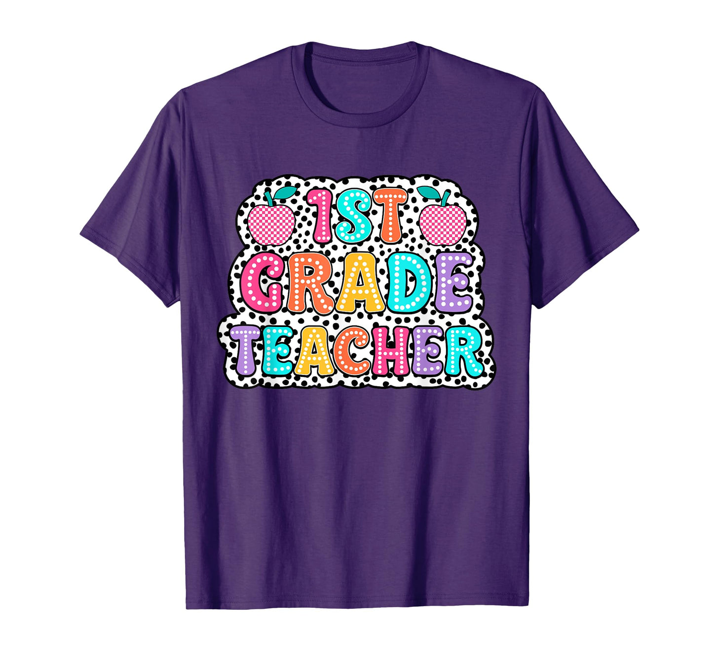First Day of First Grade Back To School Groovy Dalmatian Dot T-Shirt