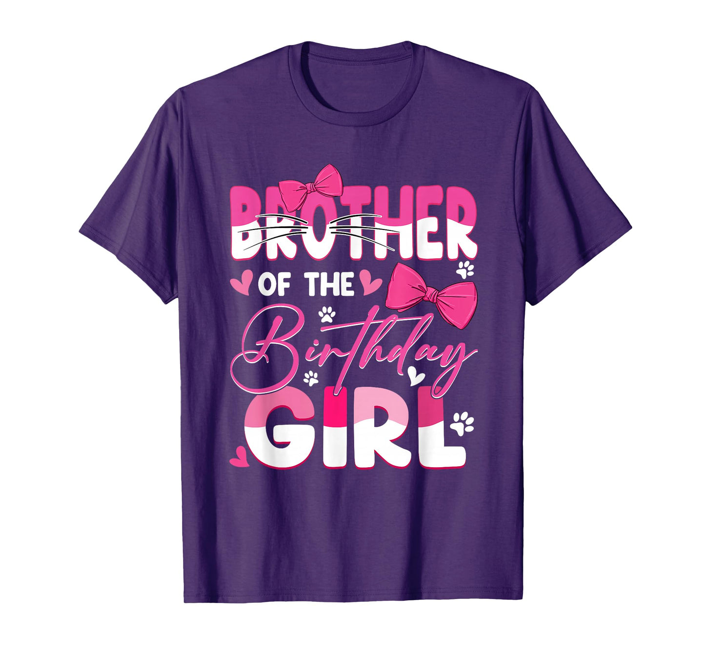 Brother Of The Birthday Girl Cat Kitty Family Matching T-Shirt