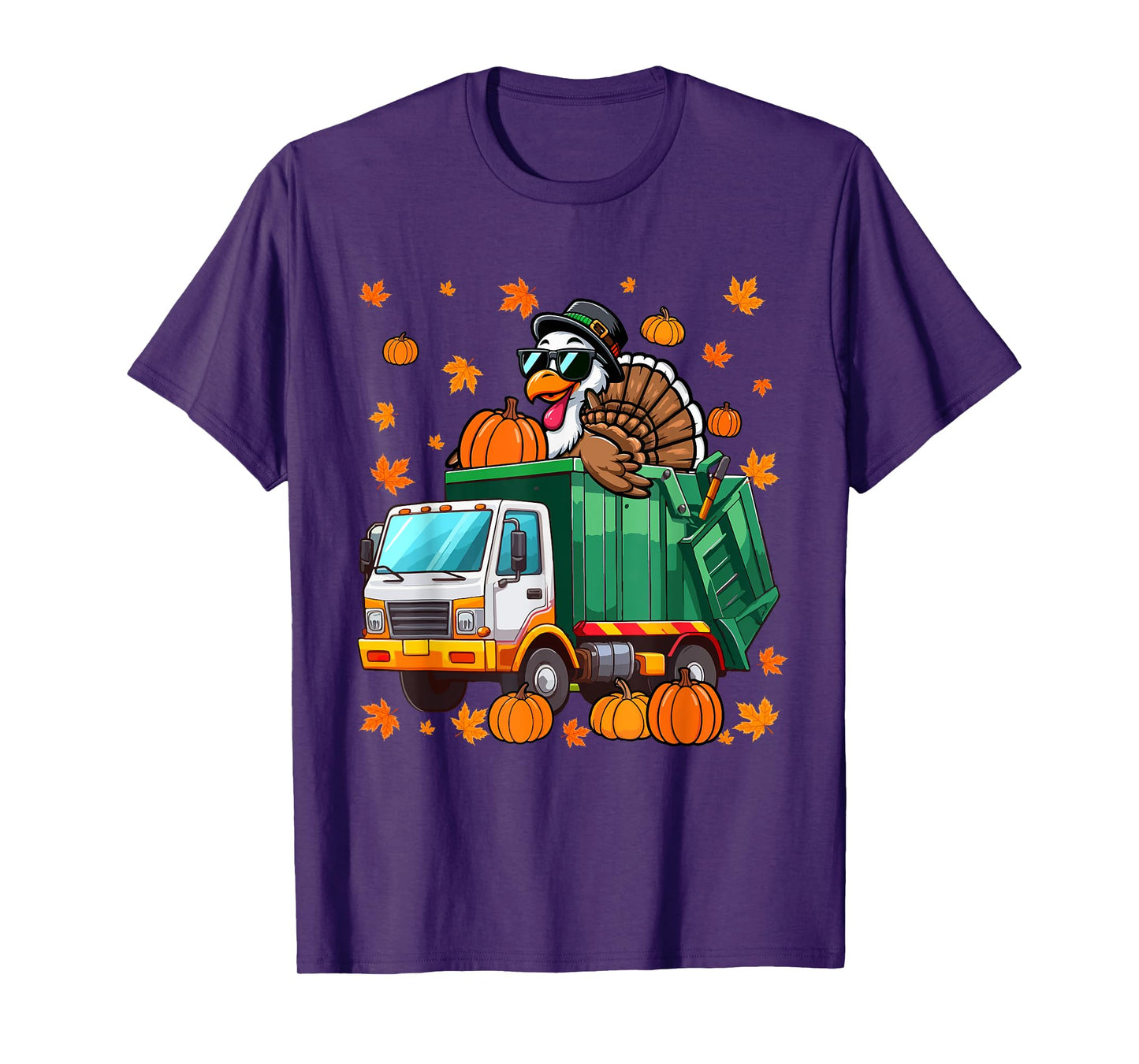 Turkey Sunglasses Driving Garbage Truck Thanksgiving Driver T-Shirt