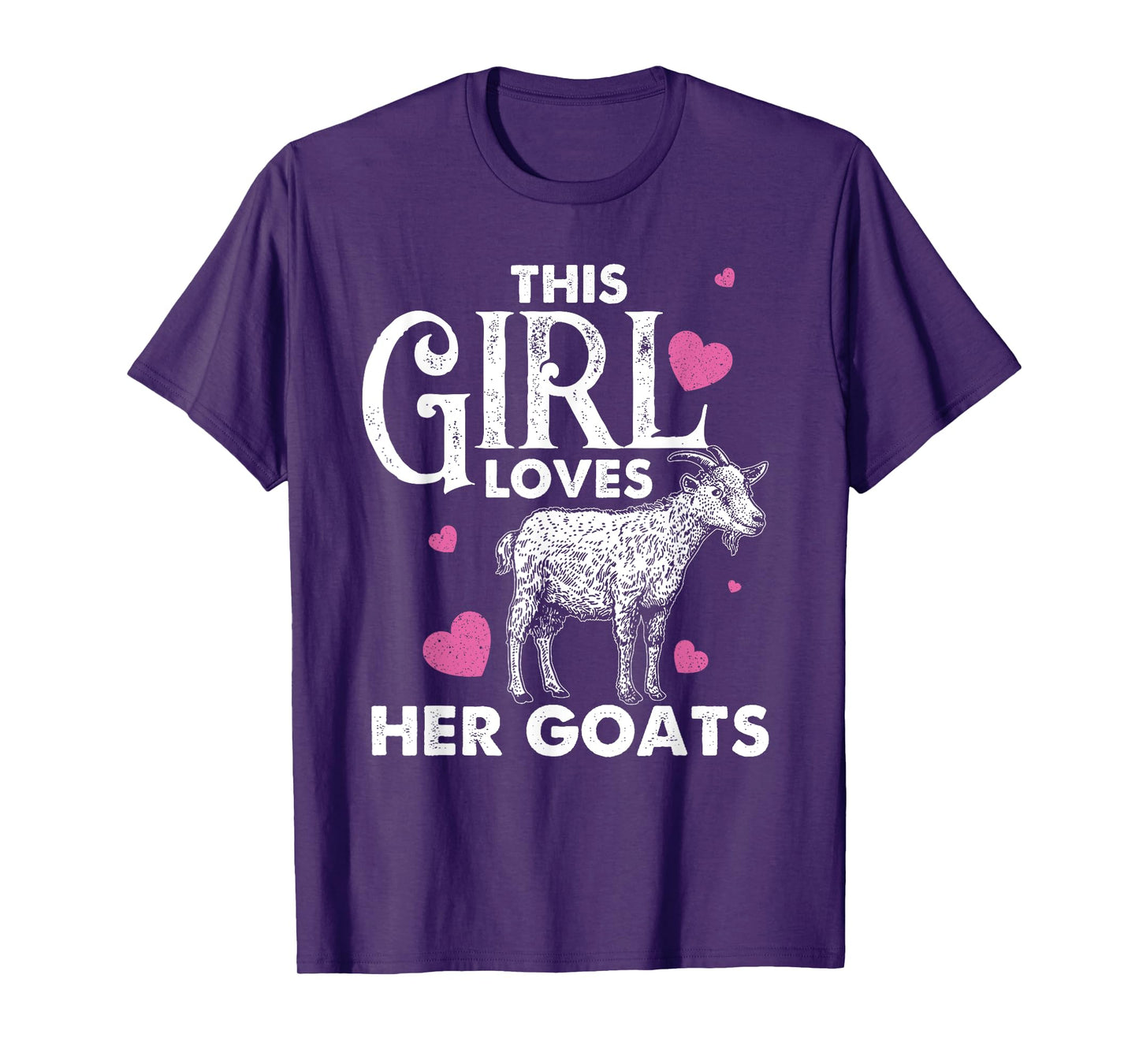 Cool Country Livestock Farm Kids Crazy Goat Lady Funny Goat Gift For Women Girls Animal Farming Farmer Lovers T-Shirt